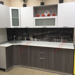 Набор мебели для кухни Сандал серый / Белый софт 1000х2400 мм - Кухни для Вас