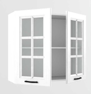 Белый вегас Навесной шкаф 800 мм 2 двери со стеклом - Кухни для Вас