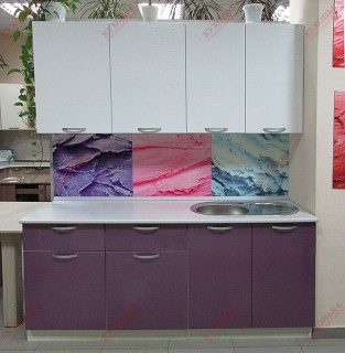 Кухня Дюна белая+Фиолетовый металлик/Бриллиант белый 26мм - Кухни для Вас